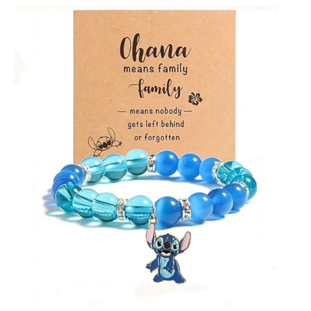 DISNEY Silver & Blue Stitch Charm‎ Bracelet (BRAND-NEW & SO CUTE!) - Picture 2 of 4